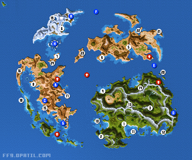 FF9 マップ, Map, ファイナルファンタジー9, Final Fantasy IX, FF9, 地図, 画像, ジタン, ビビ, ガーネット, ...