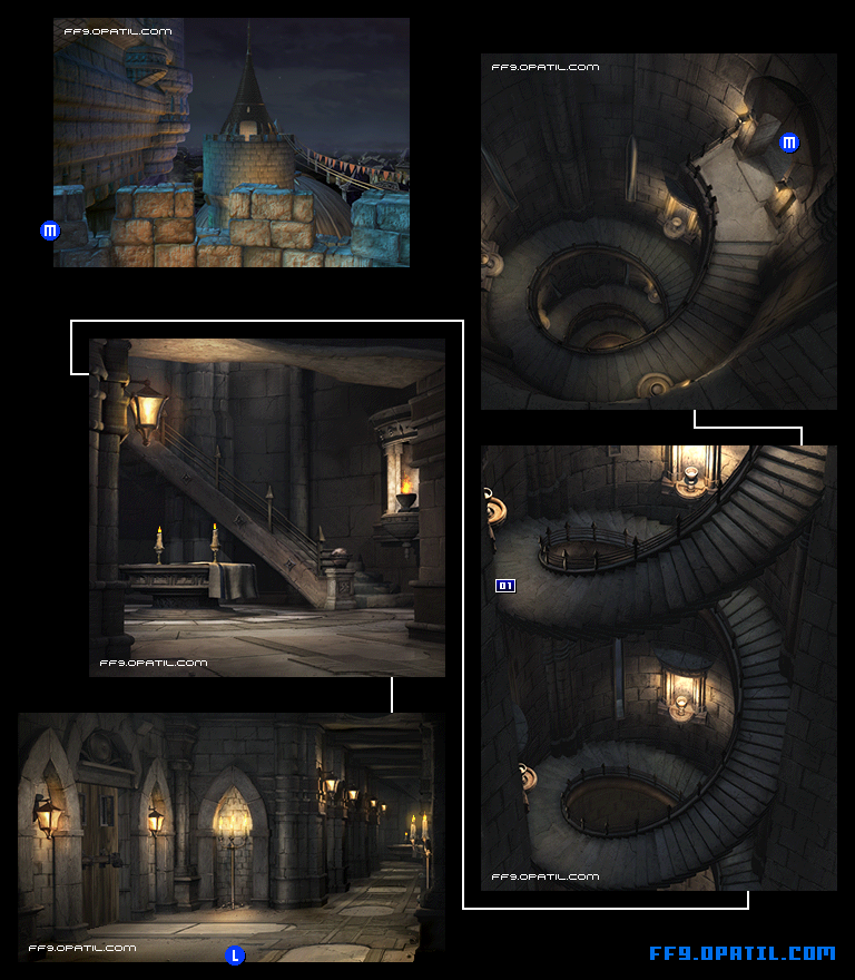 Alexandria Castle Map Image 11 : FF9 - Final Fantasy IX Walkthrough and Strategy Guide