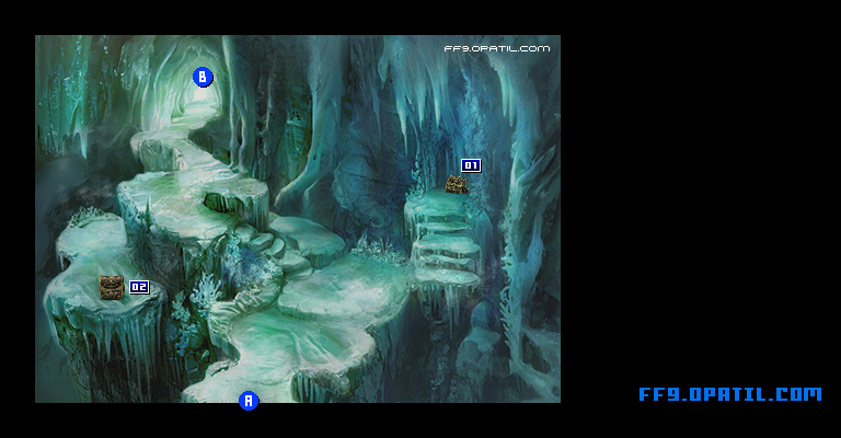 氷の洞窟のマップ画像2：ファイナルファンタジー9 完全攻略