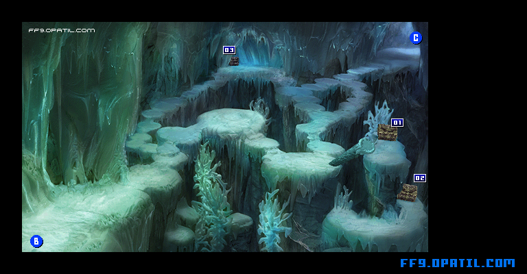 氷の洞窟のマップ画像3：ファイナルファンタジー9 完全攻略