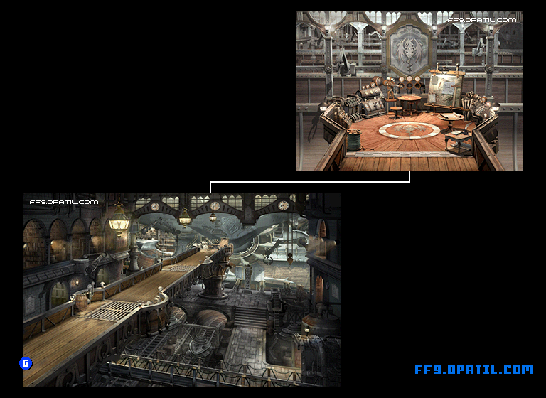 リンドブルム巨大城・中層のマップ画像8：ファイナルファンタジー9 完全攻略