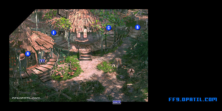 黒魔道士の村のマップ画像1：ファイナルファンタジー9 完全攻略