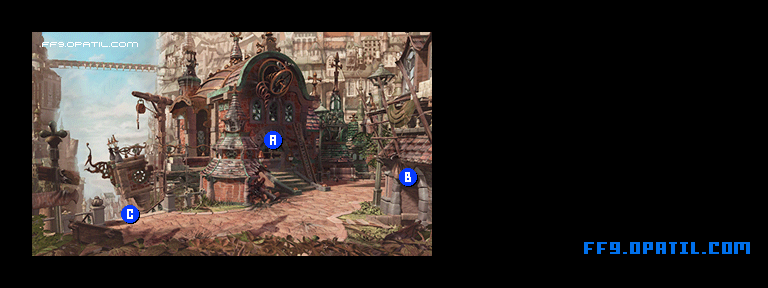 復興中のリンドブルム劇場街のマップ画像2：ファイナルファンタジー9 完全攻略