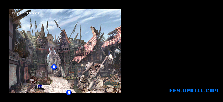復興中のアレクサンドリア城下町のマップ画像2：ファイナルファンタジー9 完全攻略