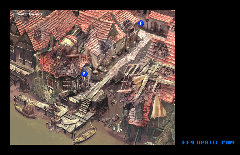 復興中のアレクサンドリア城下町のマップ画像6：ファイナルファンタジー9 完全攻略
